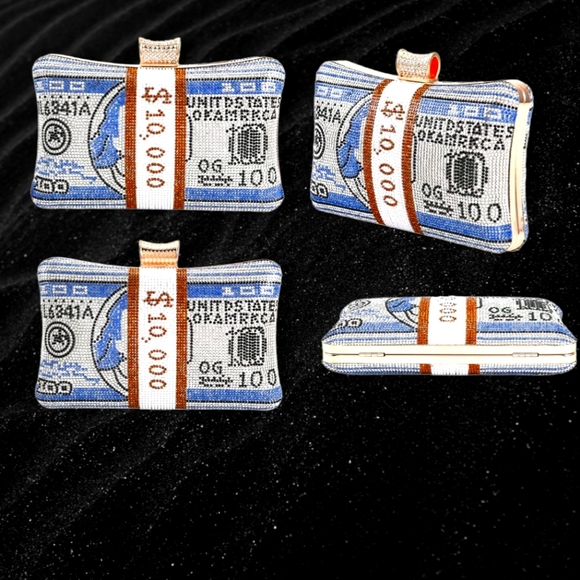 🥳HOST PICK🥳 CRYSTAL DOLLAR CLUTCH BAG WITH DETACHABLE CHAIN STRAP - Picture 11 of 11